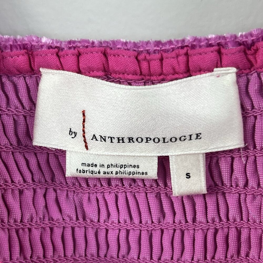 Anthropologie Pink Smocked Velvet Babydoll Tank Size S - Picture 6 of 10